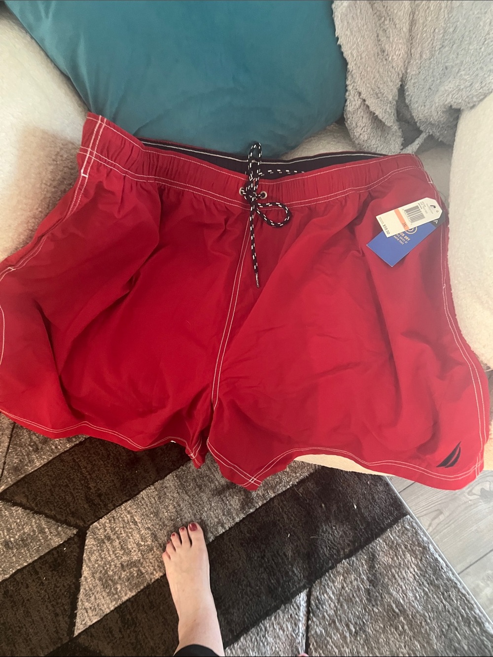 Nautica Red Men's Swim Bermudas